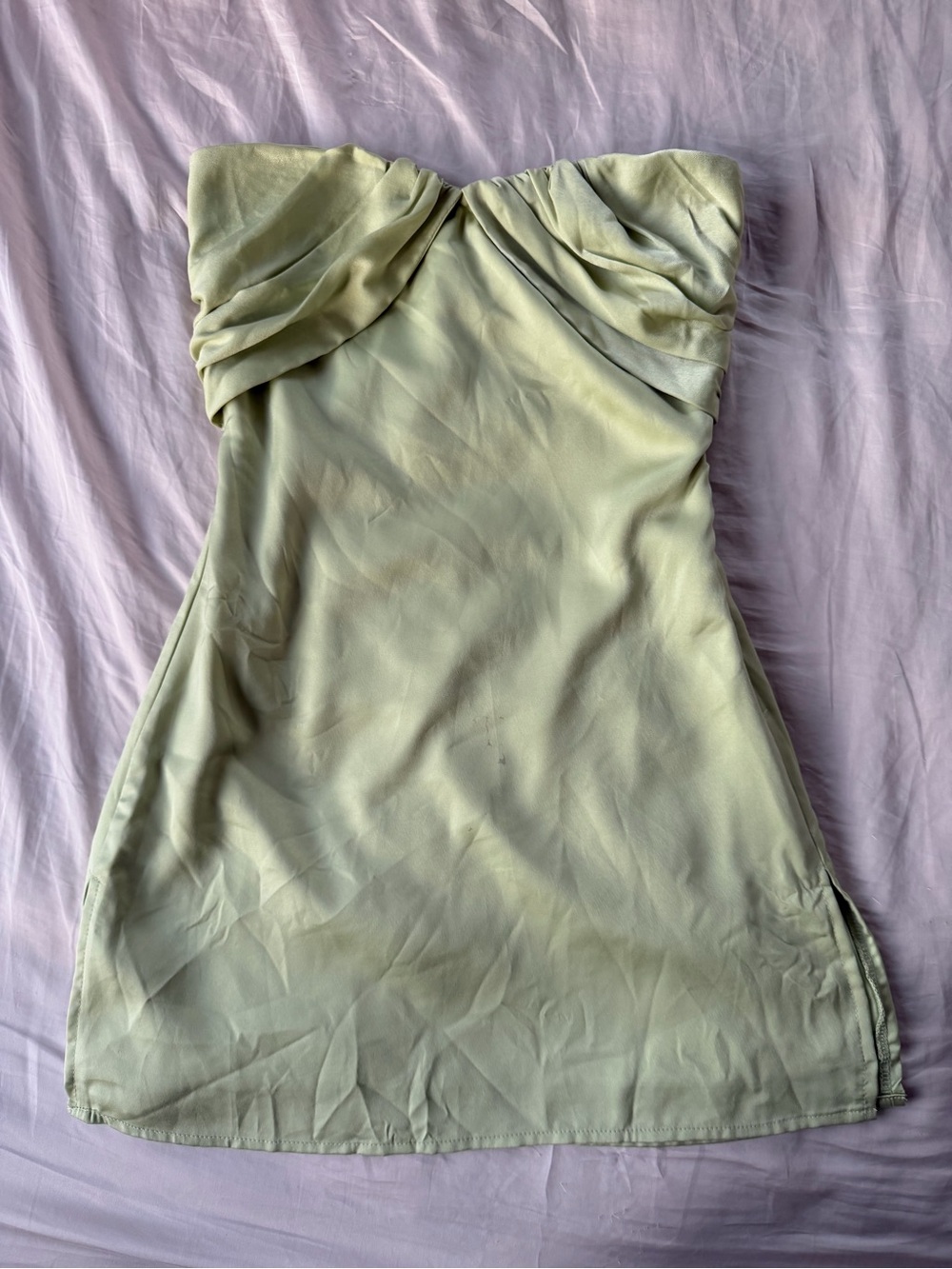 Princess Polly Irena Satin Dress in Green